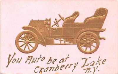 Automobile Cranberry Lake, New York Postcard