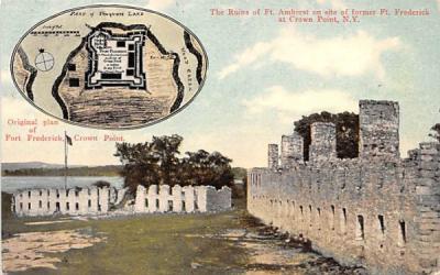 Ruins of Ft Amherst on site of former Ft Fredrick Crown Point, New York Postcard