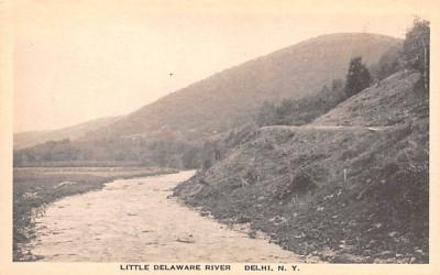 Little Delaware River Delhi, New York Postcard