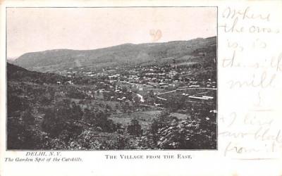 Village from the East Delhi, New York Postcard