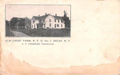 Elm Crest Farm RFD No 1 Delhi, New York Postcard