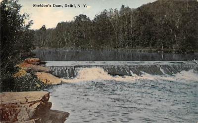 Sheldon's Dam Delhi, New York Postcard