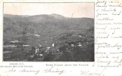 River Valley above the Village Delhi, New York Postcard