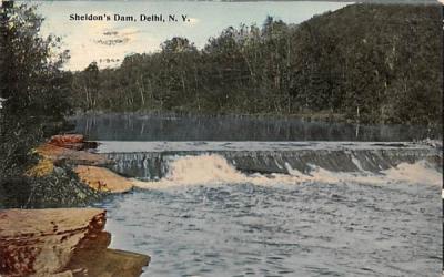 Sheldon's Dam Delhi, New York Postcard