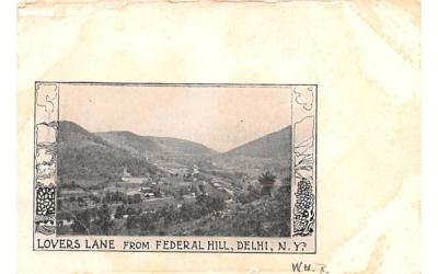Lovers Lane Delhi, New York Postcard