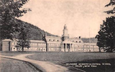 Deleware Academy & Central School Delhi, New York Postcard
