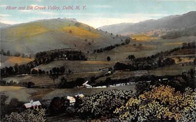 River & Elk Creek Valley Delhi, New York Postcard