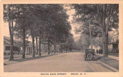 South Main Street Delhi, New York Postcard