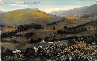 River & Elk Creek Valley Delhi, New York Postcard