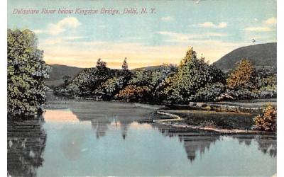 Delaware River Below Kingston Bridge Delhi, New York Postcard