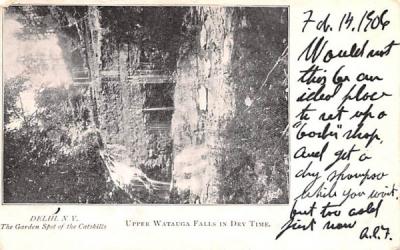 Upper Watauga Falls in Dry Time Delhi, New York Postcard