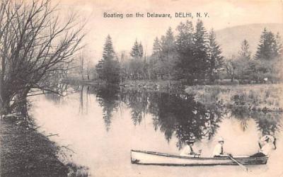 Boating on the Delaware Delhi, New York Postcard