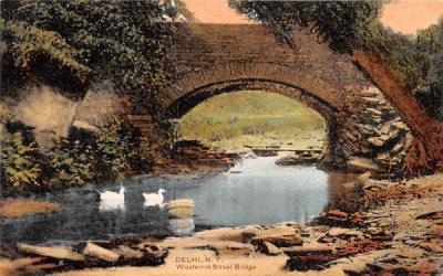Woolerton Street Bridge Delhi, New York Postcard