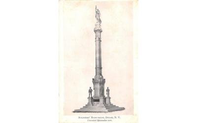 Soldiers' Monument Delhi, New York Postcard
