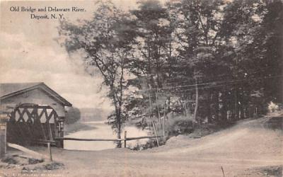 Old Bridge & Delaware River Deposit, New York Postcard