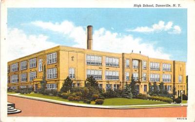 High School Dansville, New York Postcard