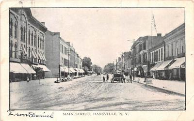 Main Street Dansville, New York Postcard