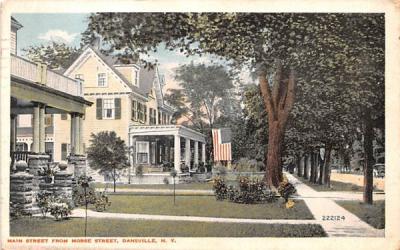 Main Street from Morse Street Dansville, New York Postcard
