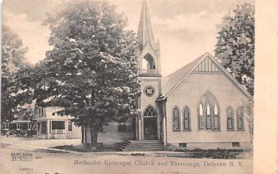 Methodist Episcopal Church & Parsonage Delevan, New York Postcard