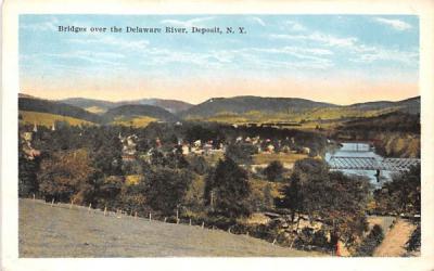 Bridges over the Delaware River Deposit, New York Postcard
