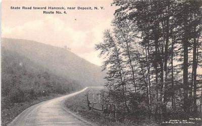 State Road Toward Hancock Deposit, New York Postcard
