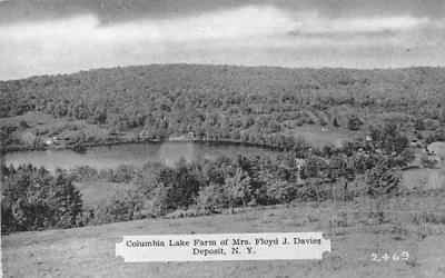 Columbia Lake Farm Deposit, New York Postcard