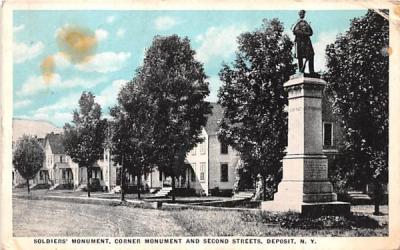 Soldiers' Monument Deposit, New York Postcard