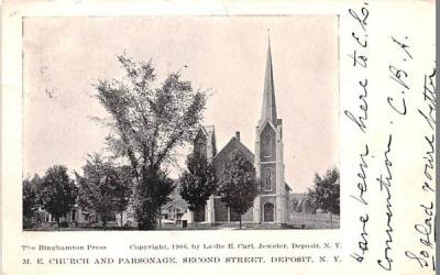 ME Church & Parsonage Deposit, New York Postcard