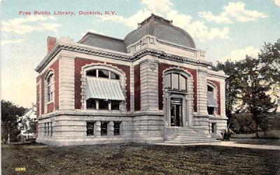 Free Public Library Dunkirk, New York Postcard
