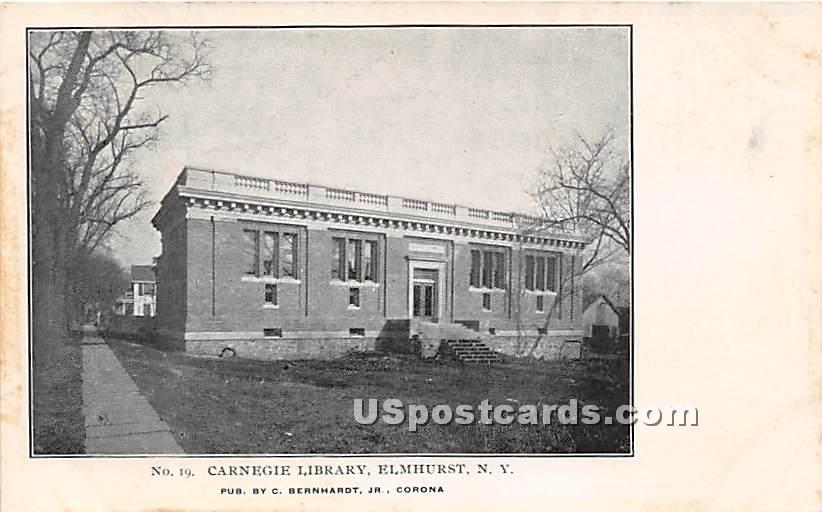 Carnegie Library - Elmhurst, New York NY Postcard