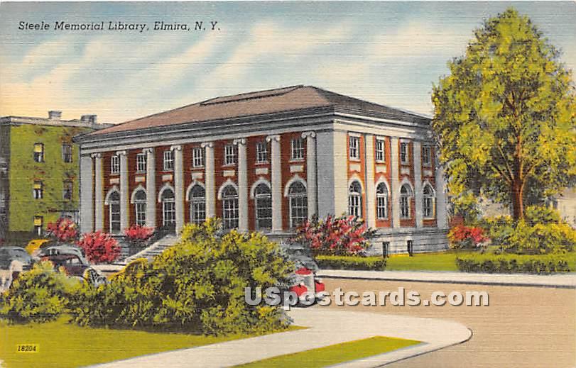 Steele Memorial Library - Elmira, New York NY Postcard