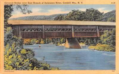 Covered Bridge East Branch, New York Postcard