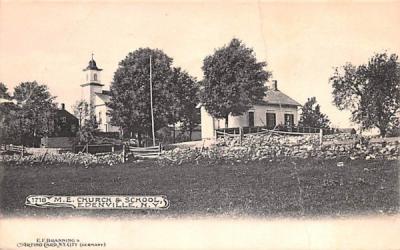 ME Church & School Edenville, New York Postcard