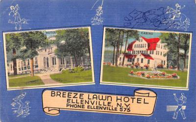 Breeze Lawn Hotel Ellenville, New York Postcard