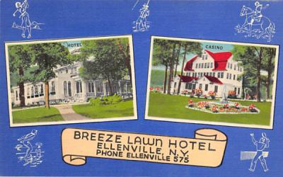 Breeze Lawn Hotel Ellenville, New York Postcard