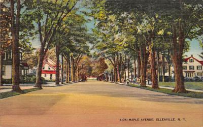 Maple Ave Ellenville, New York Postcard