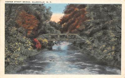 Center Street Bridge Ellenville, New York Postcard