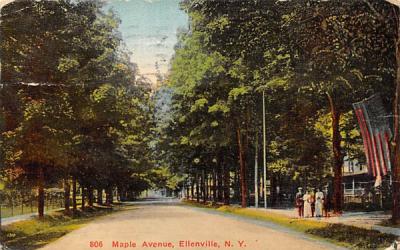Maple Avenue Ellenville, New York Postcard