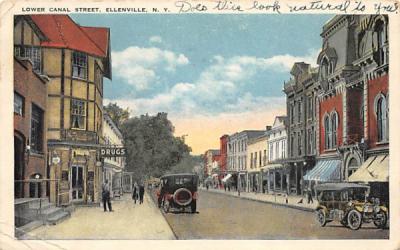 Lower Canal Street Ellenville, New York Postcard
