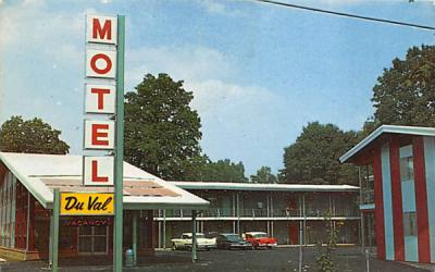 Motel Du Val Main Street Ellenville, New York Postcard