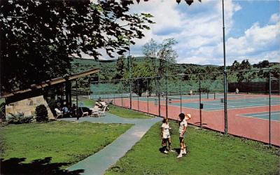 The Fallsview Tennis Court Ellenville, New York Postcard
