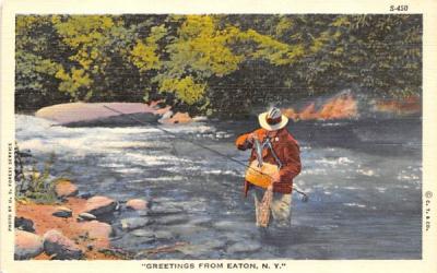Fishing Eaton, New York Postcard