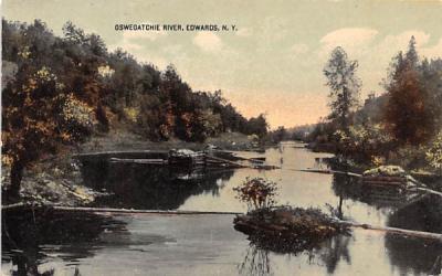 Oswegatchie River Edwards, New York Postcard