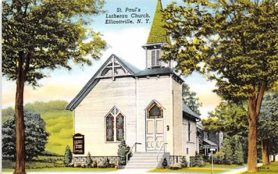 St Paul's Lutheran Church Ellicottville, New York Postcard