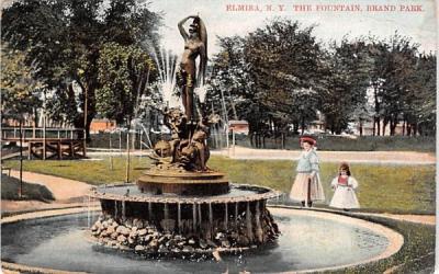 Fountain Elmira, New York Postcard
