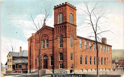 St Cecelias Church Elmira, New York Postcard