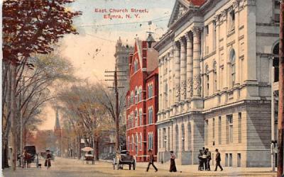 East Church Street Elmira, New York Postcard