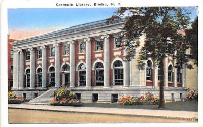 Carnegie Library Elmira, New York Postcard
