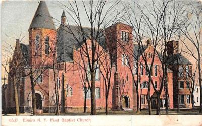 First Baptist Church Elmira, New York Postcard