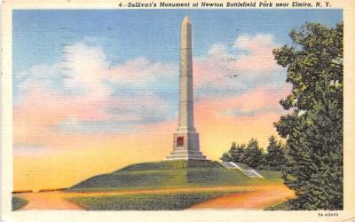Sullivan's Monument Elmira, New York Postcard